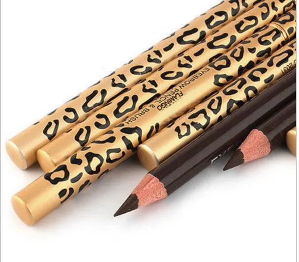 Nieuwe luipaard vrouwen wenkbrauw waterdicht zwart bruin potlood met borstel make-up eyeliner 5 kleuren voor kiezen / 