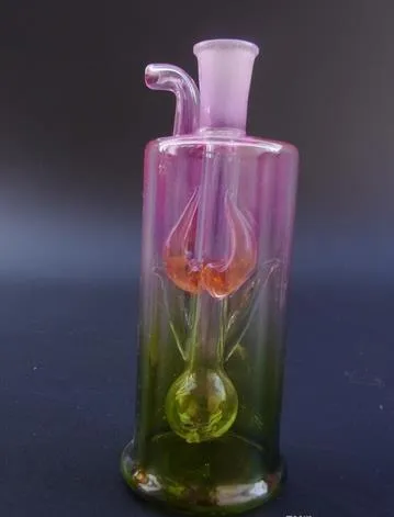 Livraison gratuite tuyaux en verre barboteur en verre plate-forme pétrolière en verre bongs en verre J47-10mm rouge et vert