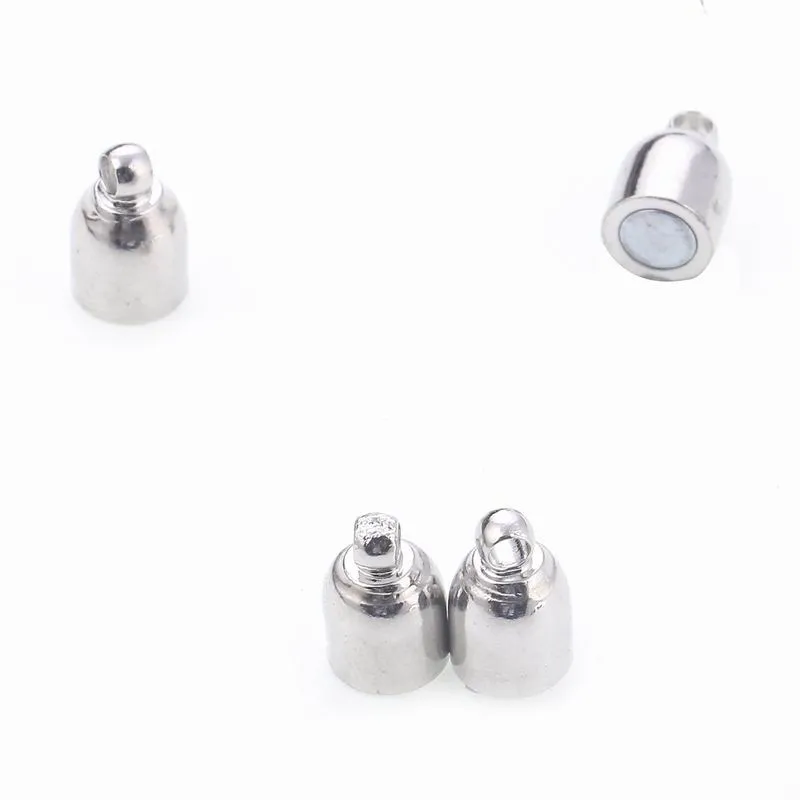 6 * 19.5mm Hål 1.6mm Silverfärgarmband Halsband DIY Märke Magnet Buckles Connectors Magnetic Magnet Clasps Parts Wholesale