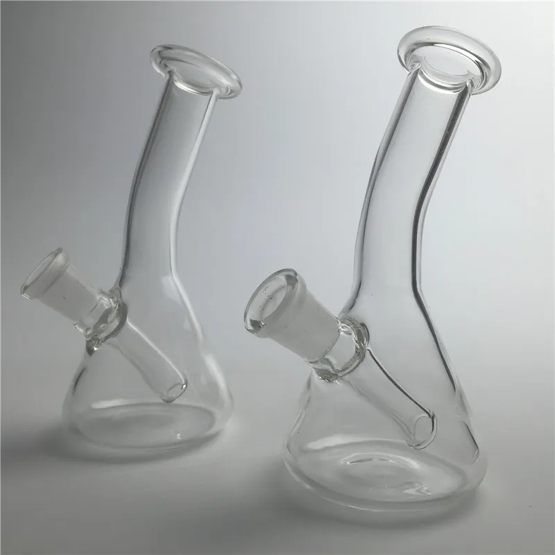 4.3 inch mini glass oil rig bong water pipe with 10mm female 45g clear thick pyrex heady recycler glass bongs