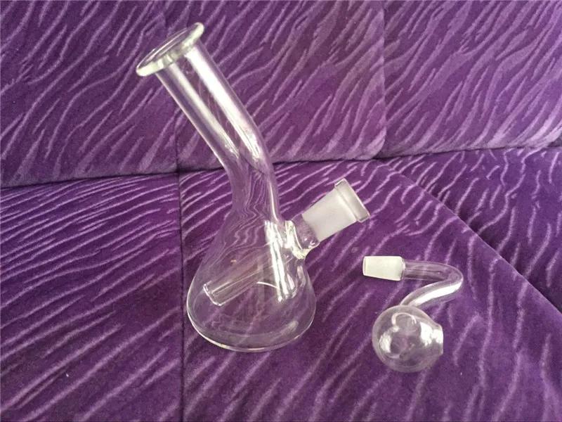 Mini Bongs en verre Recycler plates-formes pétrolières Tuyaux d'eau en verre Pipe à fumer mini brûleur à mazout barboteur en verre épais 11 cm Mini poche