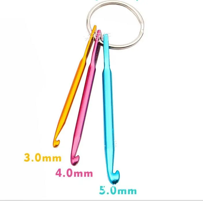 3MM 4MM 5MM Keychain Hooks DIY Multicolour Crafts Knitting Needles Mini Aluminum Crochet Hook 