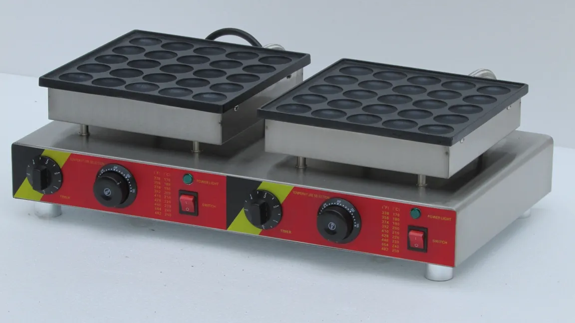 Ücretsiz kargo 50 delik Endüstriyel Kullanım yapışmaz Elektrikli mini hollandalı gözleme makinesi poffertjes makinesi ızgara demir ...