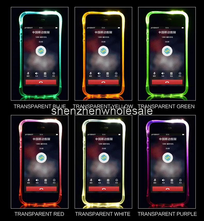 Tanie TPU + PC LED Flash Light Up Case Przypominaj przychodzącą pokrywę połączenia dla iPhone XR XS Max 8 Plus Samsung S8 S8 + NOTE9 8