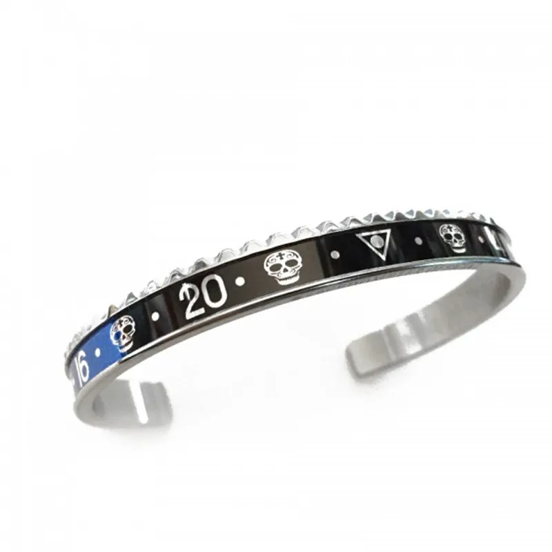 Sport Running Beach Bangle Skull Rostfritt stål Bangles Motorcykelbil Stil Manschettarmband för kvinnor Män gåva SP048510812