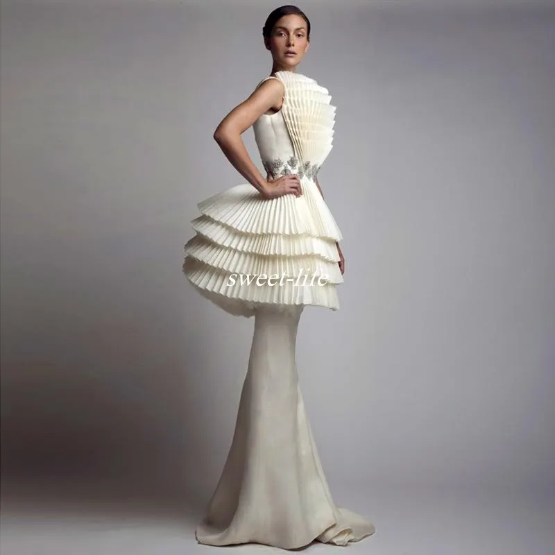 Krikor Jabotian 2020 Robes de soirée peplum sirène volants satin pleine longueur mode arabe célébrité robes de fête formelle fo3991643