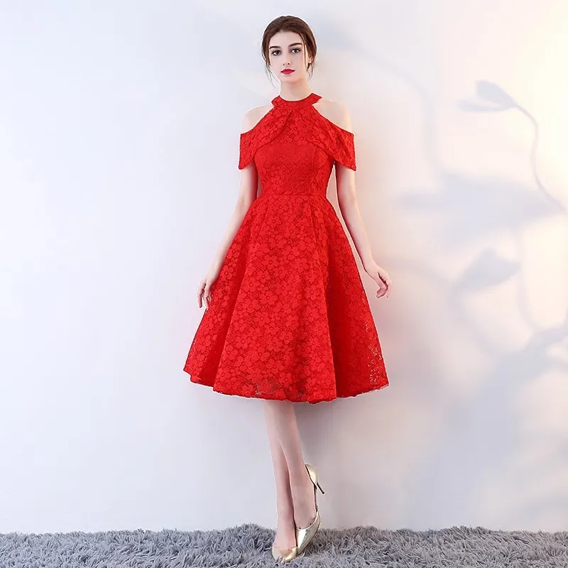 red colour one piece short dress