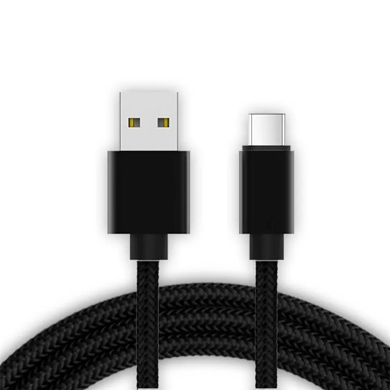 1m 2m 3m nylon gevlochten datum kabeltype C micro USB -kabels voor Samsung Galaxy S6 S7 Edge S8 Opmerking 8 plus HTC USB -telefoon draadlijn