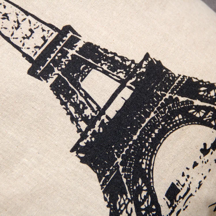 Eiffel Tower Pattern Pillowcase Scenery Par Tower Pillow Cover Hem Sofa Dekorativa Kudde Fodraler Gratis frakt