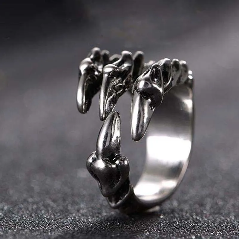 Buy KRYSTALZ Vintage Punk Rings for Men Women Dragon Claw Octopus Skull  Feather Snake Rings Gothic Open Adjustable Ring Set Jewelry at Amazon.in