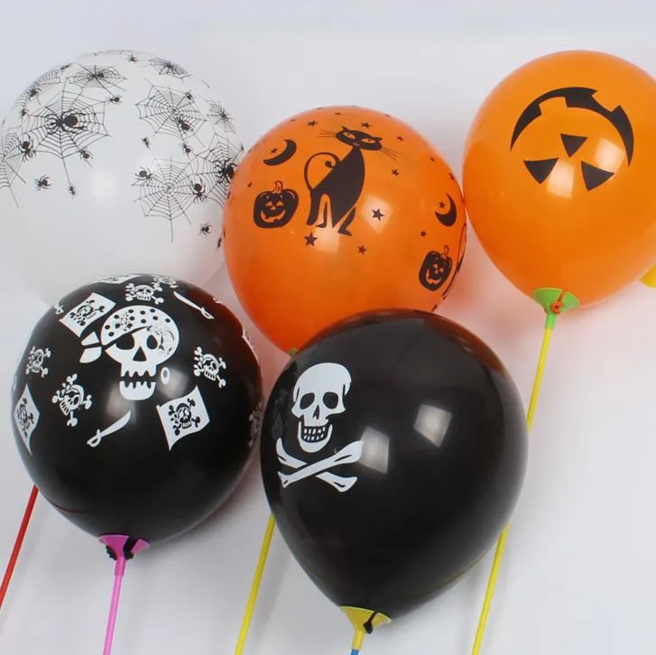 Halloween Latex Balloons Party Decoration Orange Black Skull Pumpkin ghost bat Trick or Treat Scary club bar decor props festive gif supply