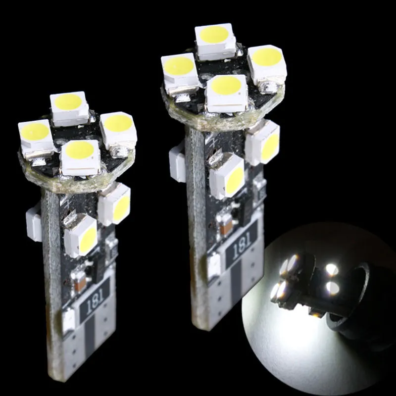 Iluminación Canbus T10 194 168 W5W 3528 4/8 LED SMD Bombilla de lámpara de luz de cuña lateral de coche blanca