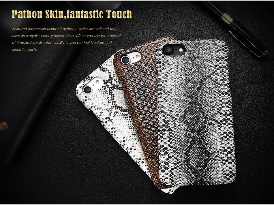 3D Snake Skin Case For iPhone 7 7 Plus Ultra Thin PU Leather + Hard PC Luxury Vintage Cover For iPhone 7 Plus Phone Case