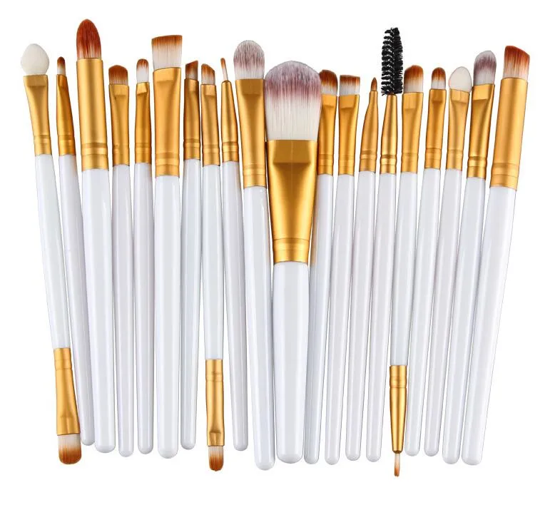 20pcs Set di pennelli per trucco degli occhi Pennello per sfumare ombretto Fondotinta in polvere Eyeshadading Sopracciglio Pennello per eyeliner per labbra Strumento cosmetico