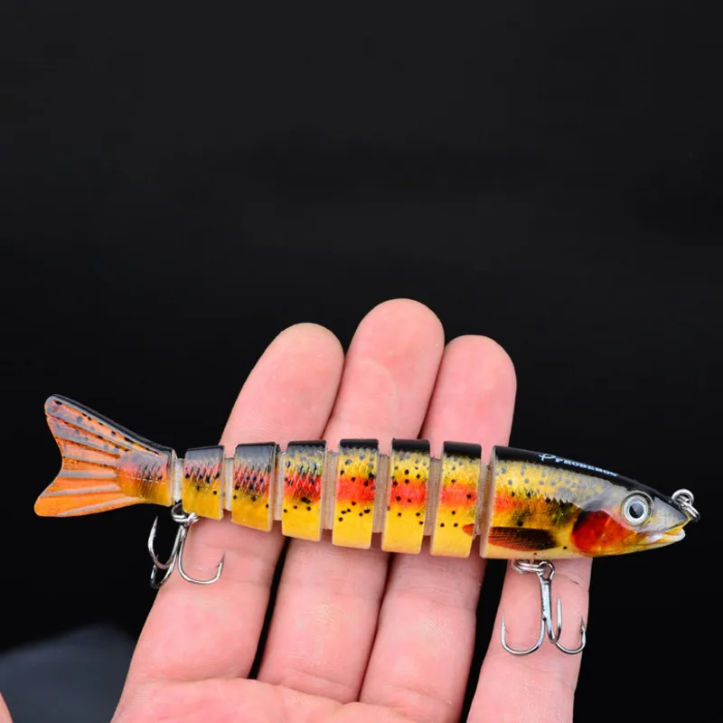 12.3cm/17g Multi Jointed Bass Plastic Fishing Lures Swimbait Sink Hooks Tackle high quality fish lure