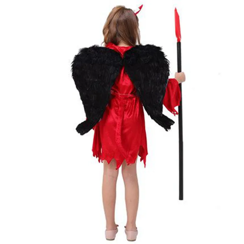 2017 Halloween Ropa para Niños Cosplay Performance Clothes Girls Horror cuernos demonios disfraces de Halloween