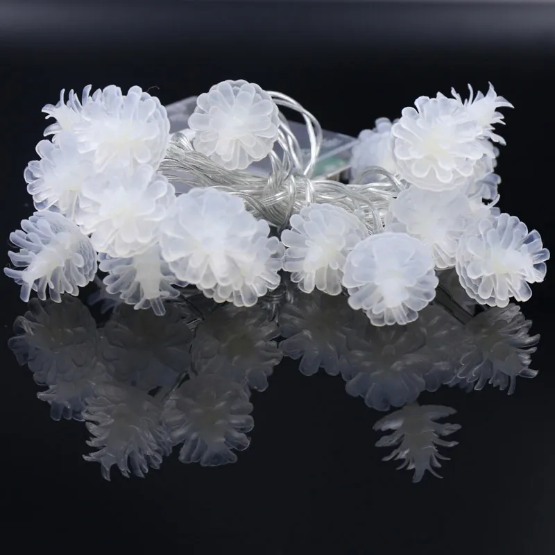 Warm White Pine Cones Shape Shape 20 LED Fairy String Lights Battery Operated for Xmas, Festive, Wedding/Birthday Party Decoration