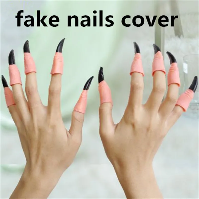 Party Props Fake Nails Cover Fancy Ball Supplies Fingernail Kostym Party Decoration Cosplay Kostym Rolig Prop ouc2090