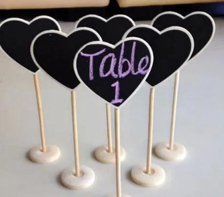 wholesale Mini Wooden Chalkboards Blackboard on stick Stand Table Numbers Wedding Signs Birthday party