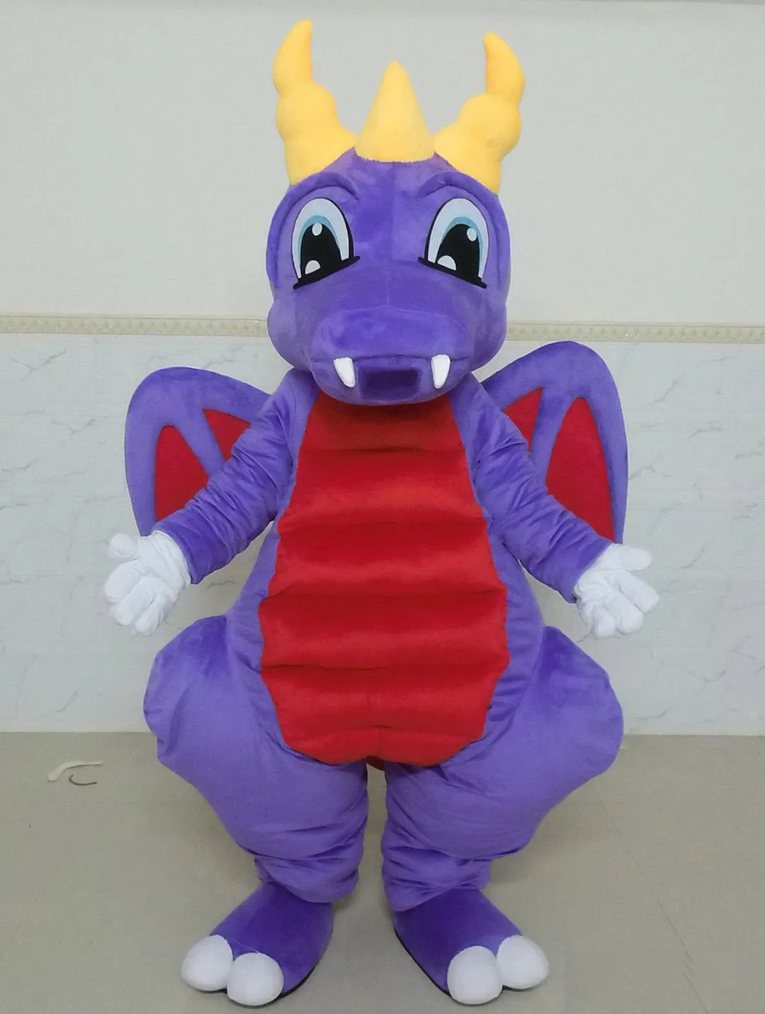 2017 Factory direct sale Good vision and good Ventilation a purple dragon mascot costume with big eyes for adult to wear