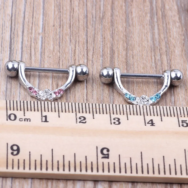 Meme halkası vücut piercing moda takı 14G 316L cerrahi çelik çubuk Nikel-ücretsiz YENI tasarım kadın için 3 renk mix