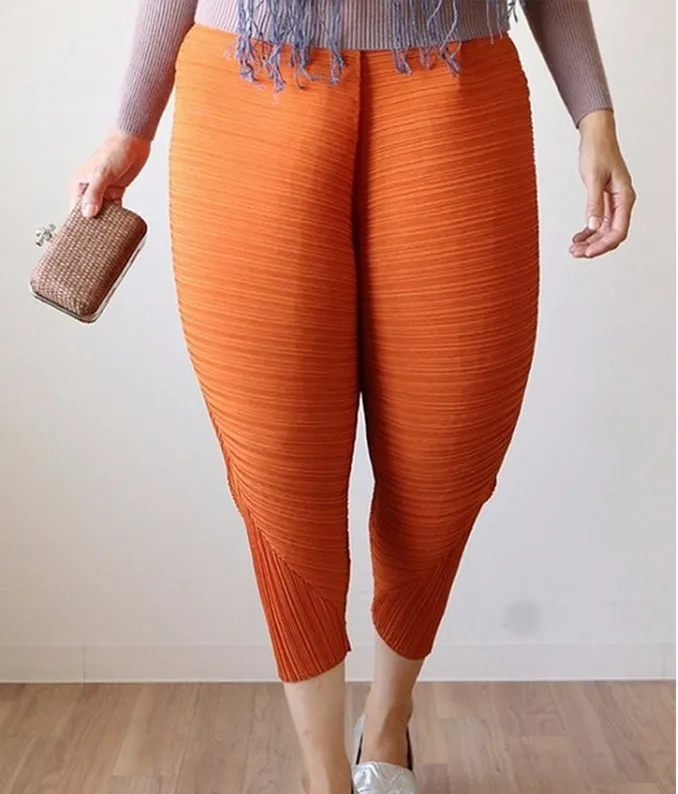 Smażone spodnie z kurczaka 2017 European Capris Designer Spodnie Duży Rozmiar Damskie Spodnie Luźne Mody Elastyczne Kurczak Harem Pościel Spodnie dla kobiet
