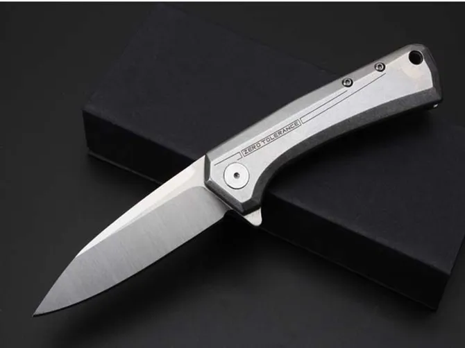 Sıfır tolerans ZT0808 Taktik Katlanır Bıçak D2 Blade KVT rulman sistemi Çelik Titanyum Alaşım Kolu Kamp Survival Pocket Knife EDC
