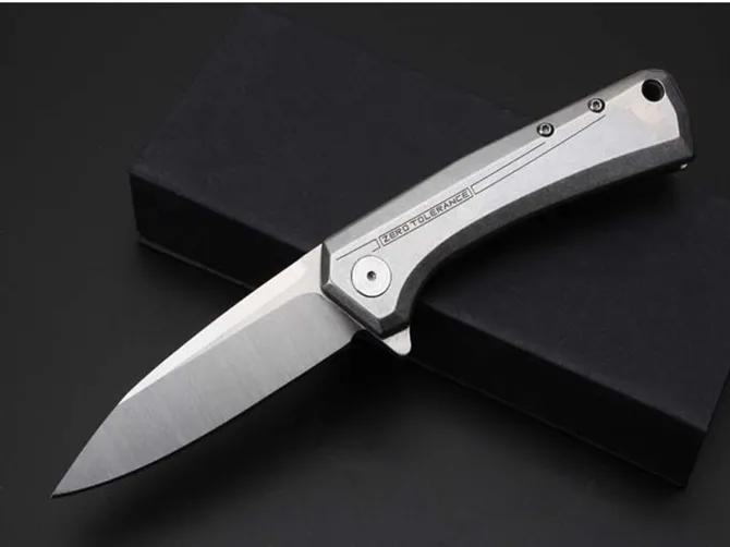 Sıfır tolerans ZT0808 Taktik Katlanır Bıçak D2 Blade KVT Rulman Sistemi Çelik Titanyum Alaşım Kolu Kamp Survival Çakı EDC