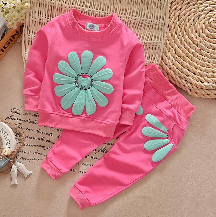 Frühling Herbst Mädchen Trainingsanzug Baby Kinder Blumen Tops Sweatshirt + Hosen 2 stücke Kleidung Anzüge Kinder Baumwolle Outfits Sets 5 farben