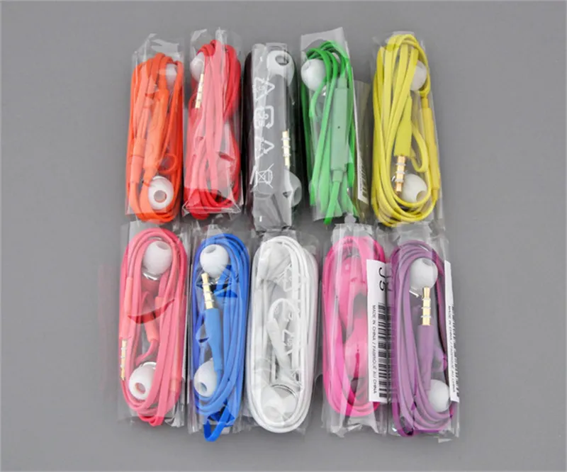 Colorful J5 Earphones 3.5mm In Ear Headphone Stereo Headset With Mic and Remote Volume Control For Samsung Galaxy S3 S4 S5