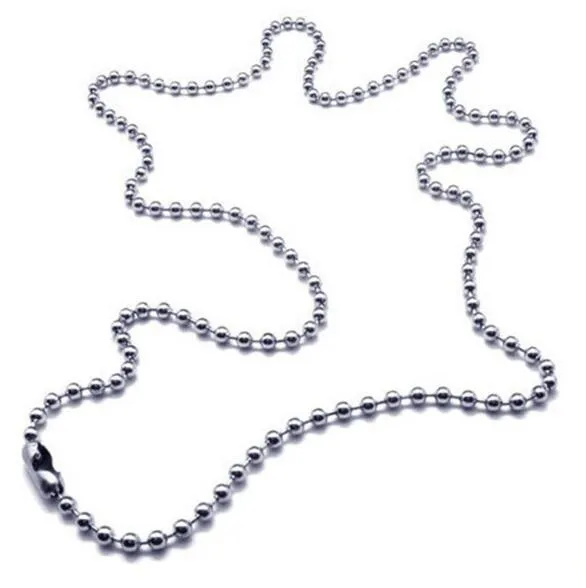 2 4mm 50cn 55cm 60cm 70cm Stainless Steel Bead Ball Chains Necklaces Basic Round Bead Chains 4 size Choice 20 22 24&quot258B