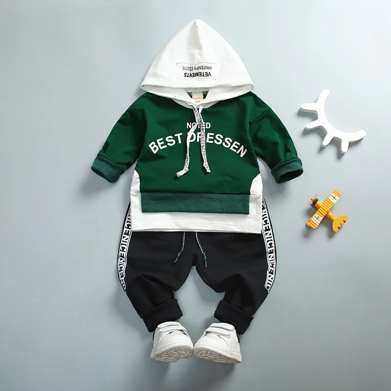 Toddler Baby Boys Clothes Lettre à manches longues manteau t-shirtpants sets6008985