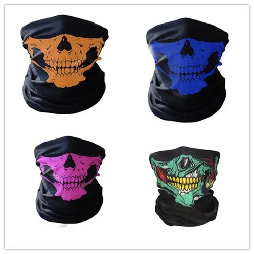 Hot Festive Halloween Scary Mask Festival Skull Masks Skeleton Outdoor Motorcycle Bicycle Multi Masks Scarf Half Face Mask Cap Neck Ghost KD1