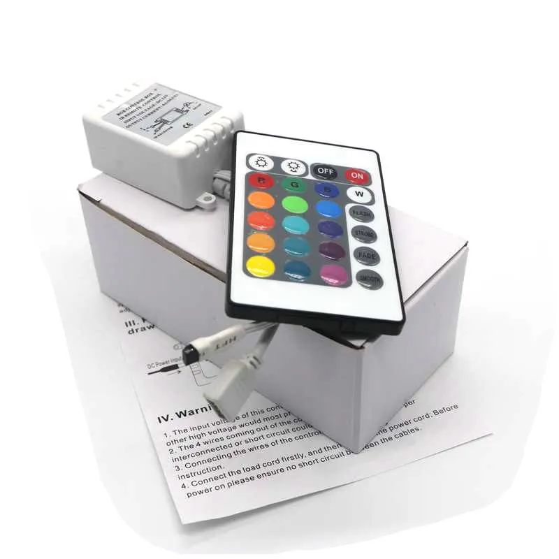 Edison2011 LED RGB -styrenhet DC12V 24Keys IR Remote Controller för SMD 3528 5050 RGB LED -striplampor 100 st DHL7553892