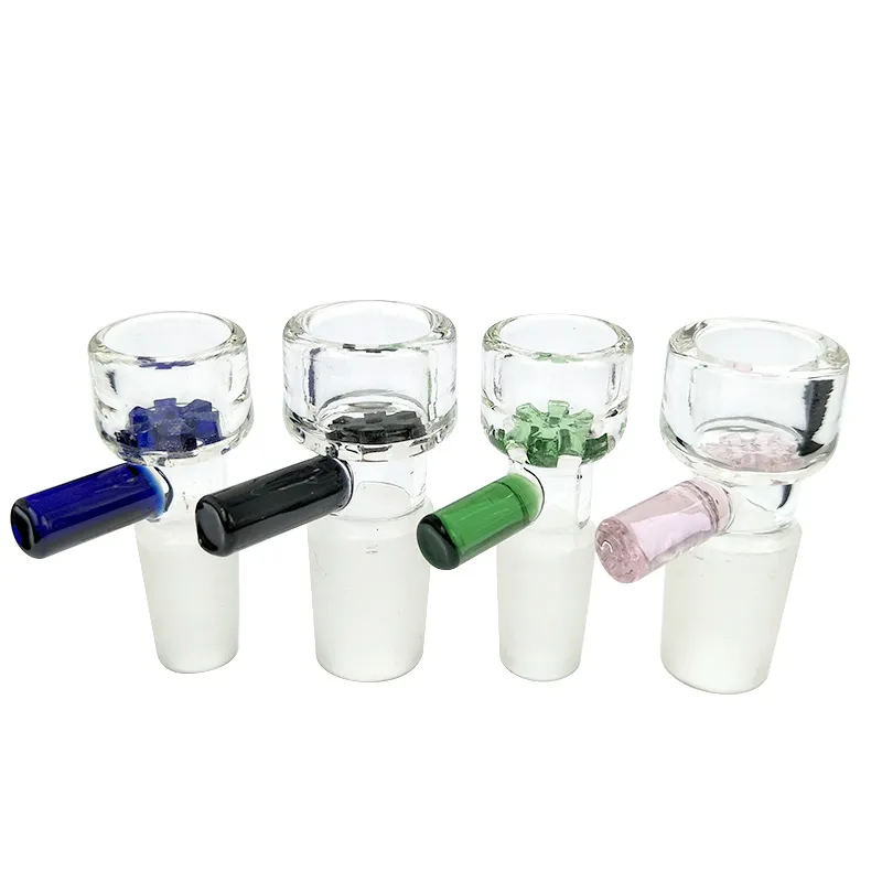 Ny rökning glas tillbehör 14 / 18mm glasskål glida med snöflinga filterskål för glas bongs