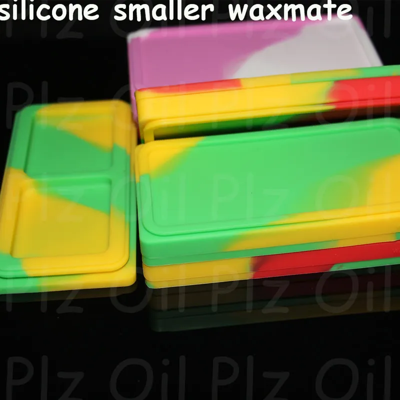 scatole 5 pezzi piccoli contenitori Waxmate Gomma siliconica Conservazione in silicone Barattoli di cera di forma quadrata Strumento Dab Supporto olio Dabber vaporizzatore1215384