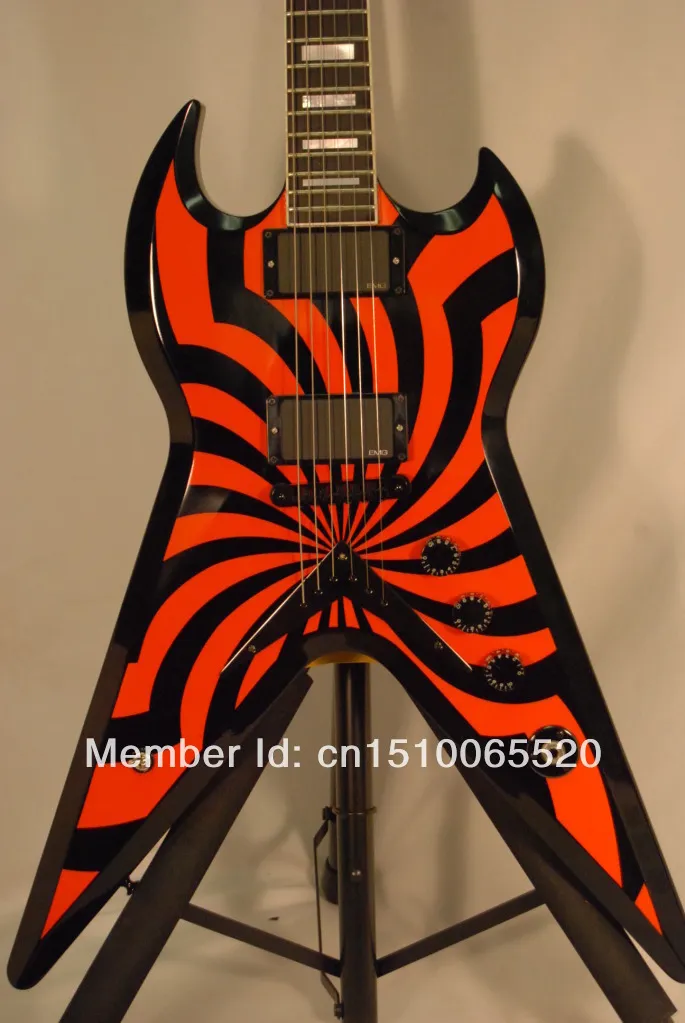 Electric Guitar Custom Shop Zakk Wylde ZV Red Buzzsaw Guitar