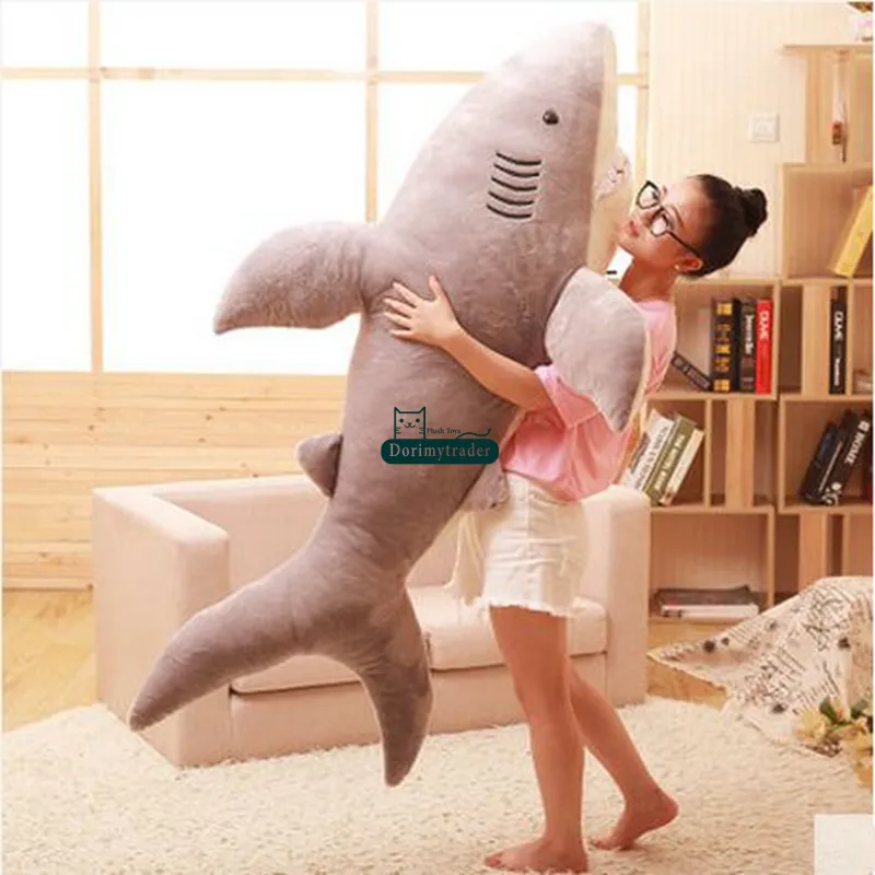 Dorimytrader 180 cm énormes animaux mous requin peluche jouets farcis moelleux mer animaux morsures requins 71 '' enfants jouer poupée amant cadeau DY60388