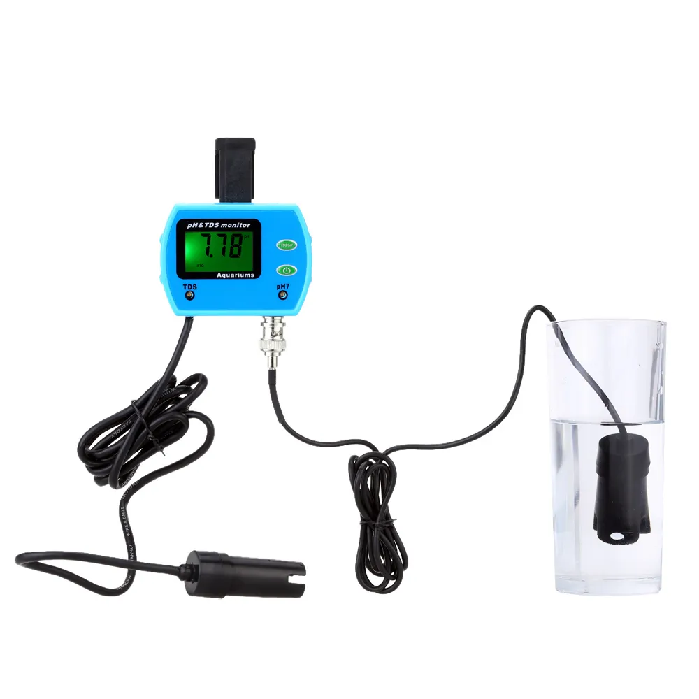 Freeshipping Mini Aquarium 2 in 1 PH Meter Waterkwaliteit Tester Analyzer Multi-Parameter Goede waterkwaliteit Monitor TDS MEER Multiparameter