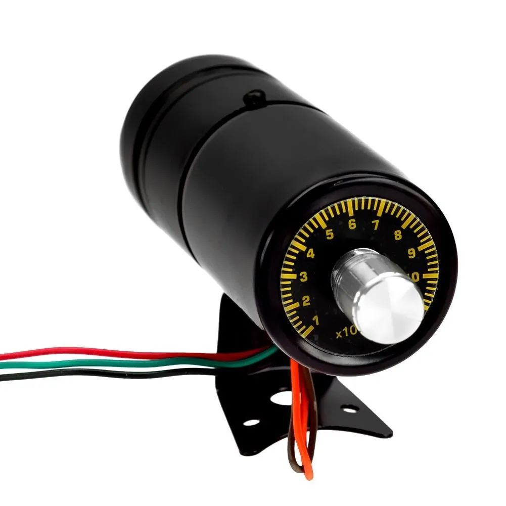 Tachometer 100011000 RPM Adjustable Shift Light Tacho Gauge 12V Red LED Light Black Universal Make and Model4927577