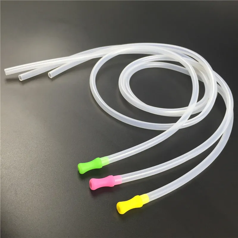 Silicone straw mouthpiece water smoking pipes with hookah 5mm*7mm outside diameter clear plastic tube 85mm colorful accessorie