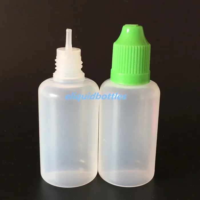 En gros 1500 pcs/Lot 30 ml flacons compte-gouttes en plastique vides pour E liquide avec bouchons à l'épreuve des enfants longs conseils fins 30 ml bouteille PE/PET