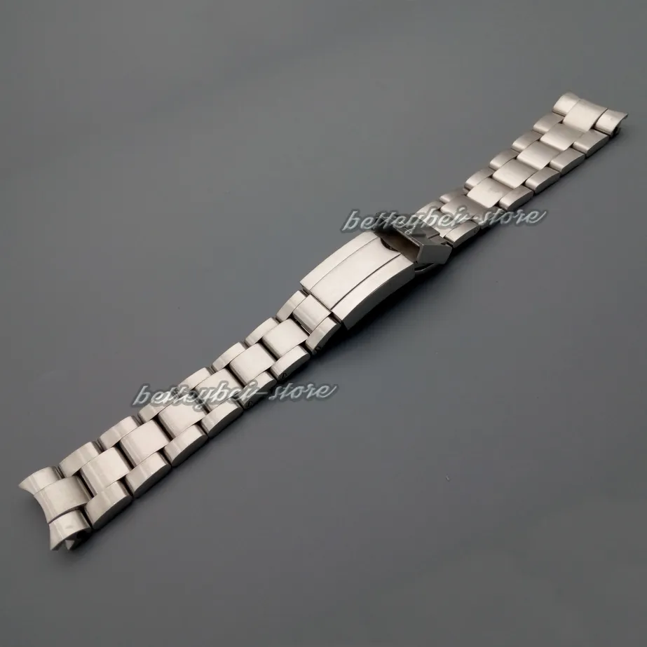 20mm nouveau bracelet de montre à extrémité incurvée en acier inoxydable brossé en argent entier pour watch251P