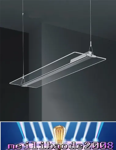 Led Frameless Hängsmycke Lampor Guide Plate Droplight Vardagsrum Restaurang Hotell Kontor Kristall Ljuskraft Kreativ Ljuspanel Pendant Myy