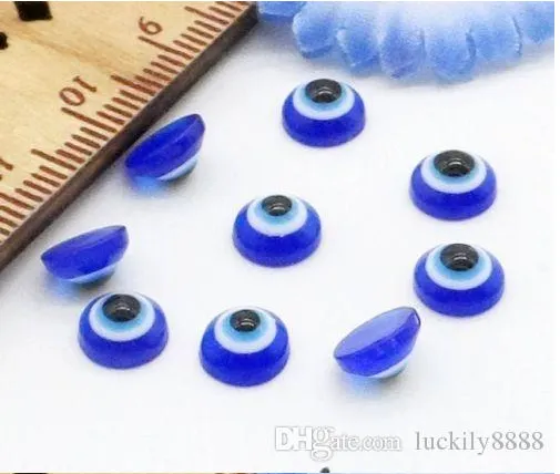 EVIL EYE Acrylic Bead Flat Back Scrapbook Craft Flatback Beads 6mm307E