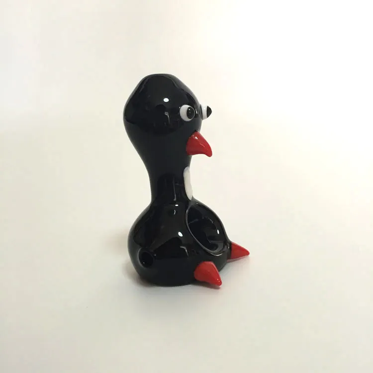 Mini pingüinho de pássaro de pássaro para fumantes de pássaro de animais fumantes para fumar canos de mão Bongos de água Bubblers de vidro coloridos de vaporizador artesanal Fancy Fancy