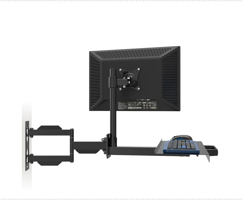 Full Motion Wall Mount Monitor Holder Keyboard Bracket PS Stand Sit-Stand Desk Workstation