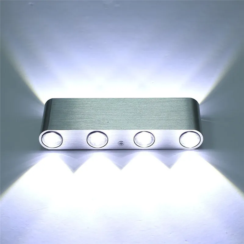 High Power Led Wall Sconces 8W 6W 4W Novelty Aluminum Toughened Glass Led Wall Lamps Up & Down Modern Indoor Wall Lights REC