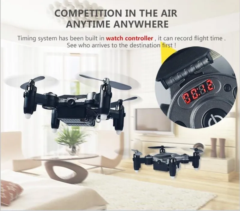 2017 DH-800 Watch Control WiFi FPV RC Selfie Drone 2.4GHz Fällbar Pocket Mini RC Drone Portable RC Quadcopter med 0.3mp kamera