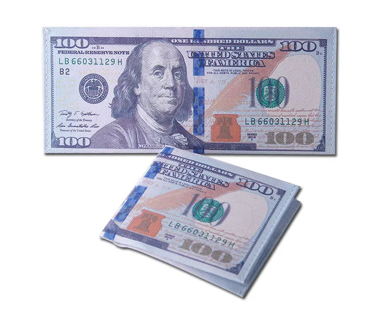 Various Countries Printed Creative Money Euro Pounds Wallet Fashion Dollar Purse Wallet Card Holders Children Kids Gift Presents